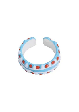 Cherry Cake Blue Y2K Rings