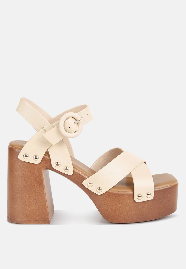 Cristina Cross Strap Embellished Heels