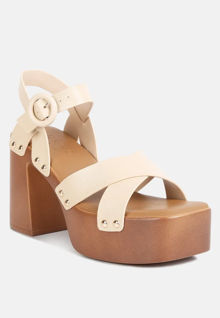 Cristina Cross Strap Embellished Heels