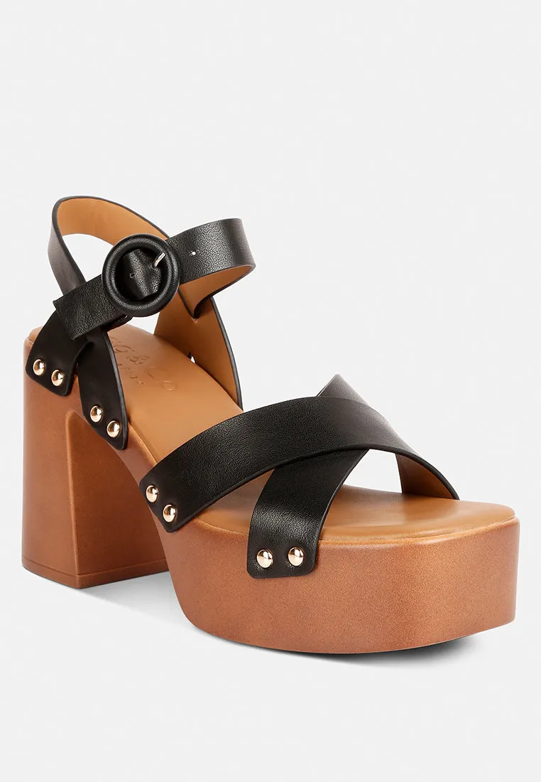 Cristina Cross Strap Embellished Heels