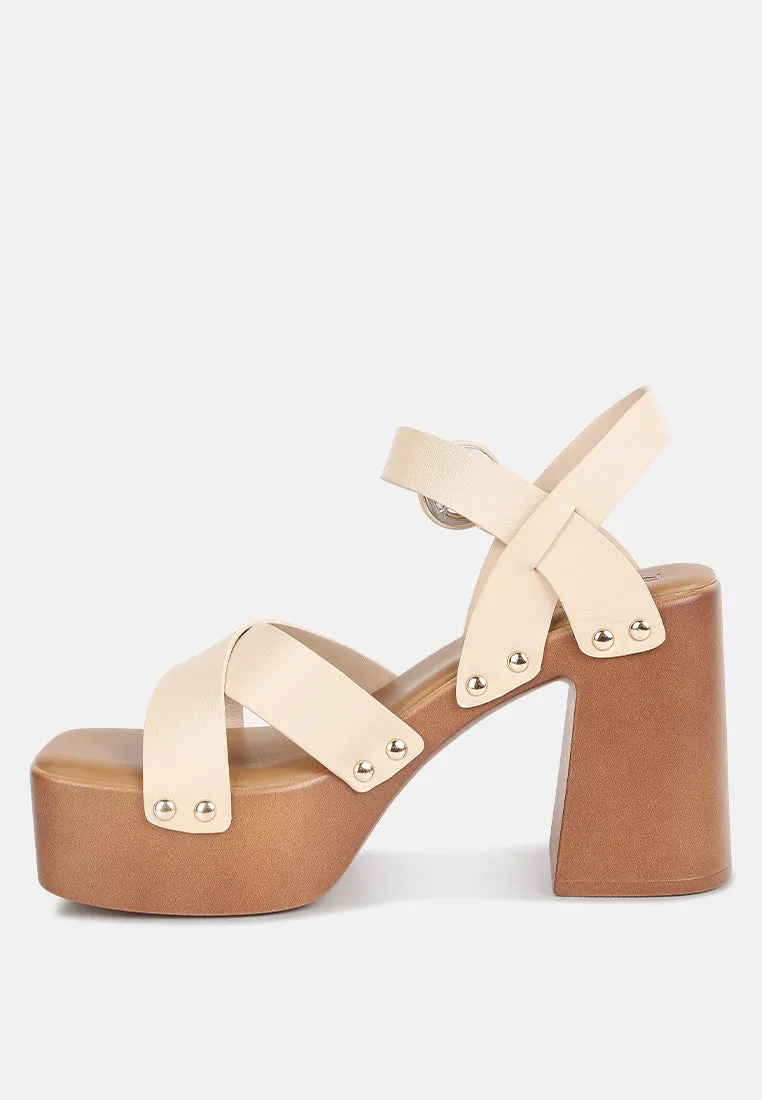 Cristina Cross Strap Embellished Heels