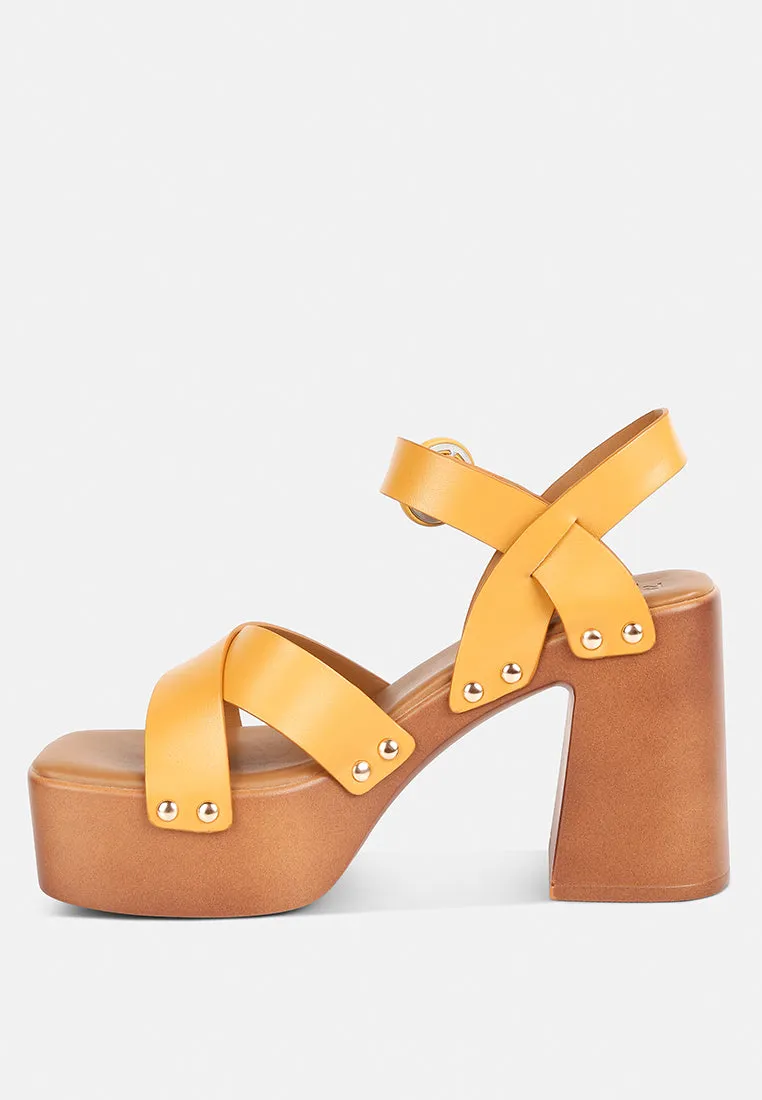 Cristina Cross Strap Embellished Heels
