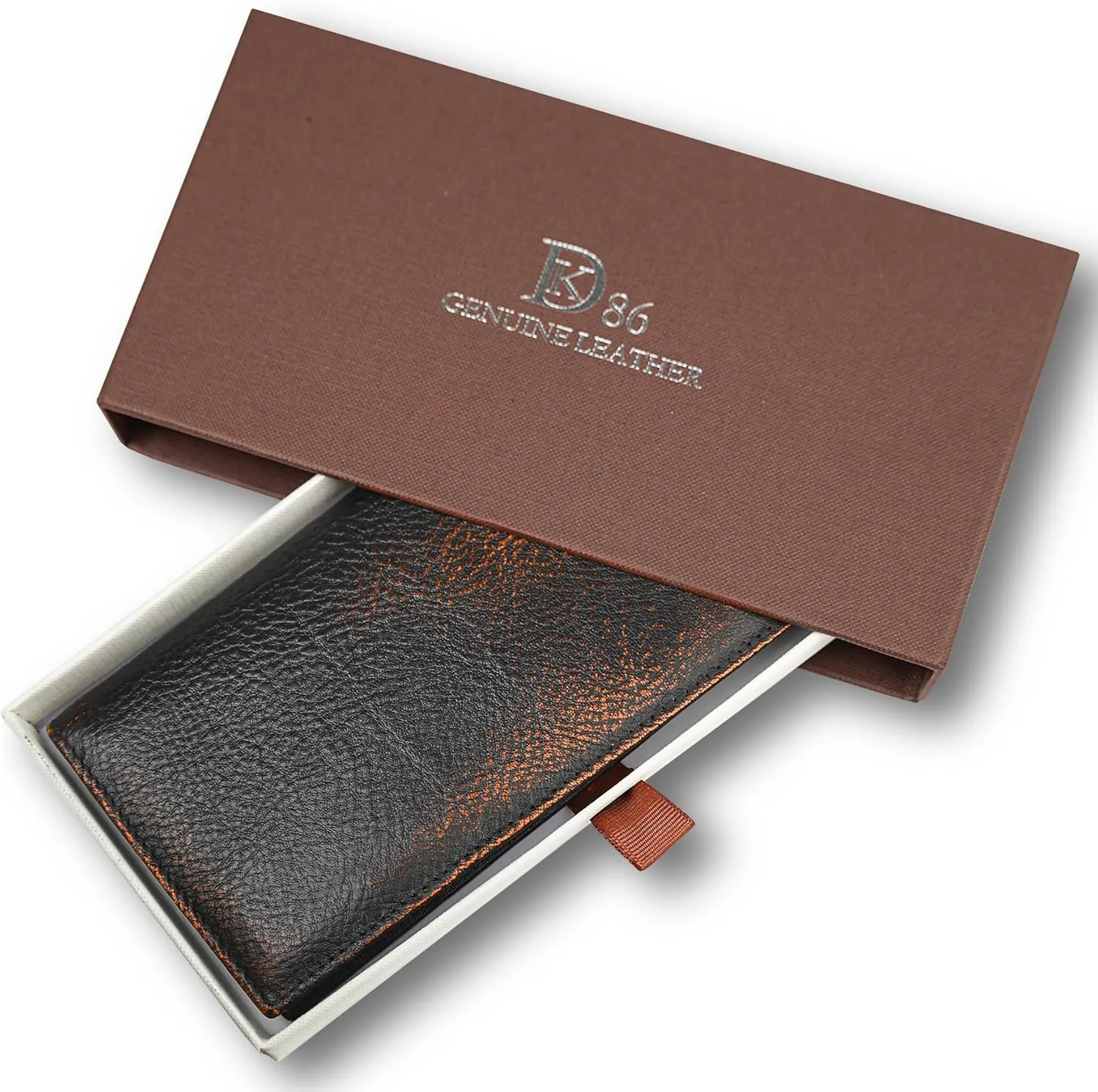 DK86 Long Wallet For Men Full Grain Leather with Hand Burnished Rfid Blocking Rodeo Wallet Bifold Wallet