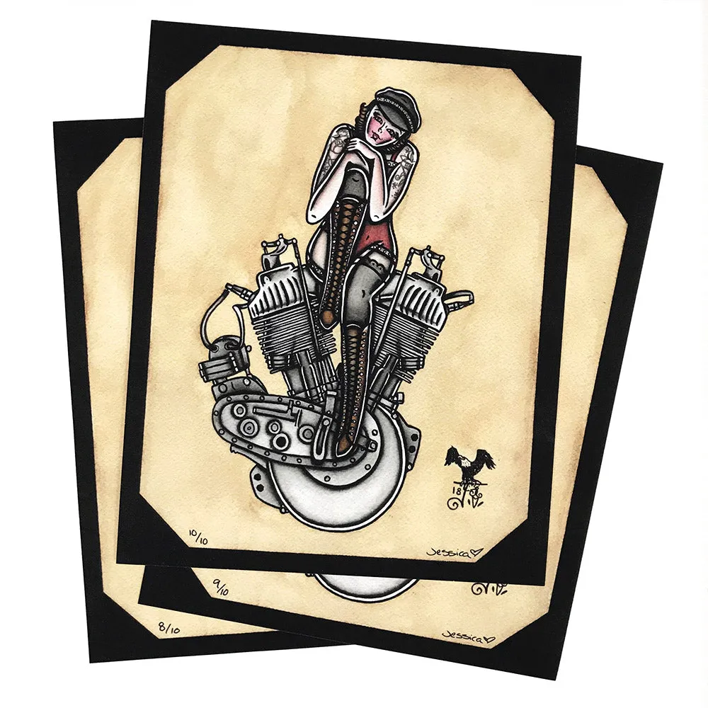 F-Head Engine Pinup Print