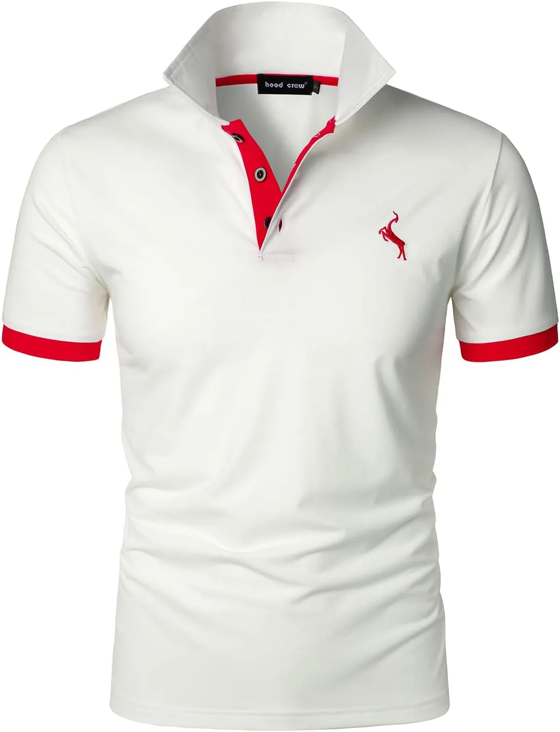 HOOD CREW Men??s Classic Polo Shirt Short Sleeve Shirts Lightweight Casual Tops