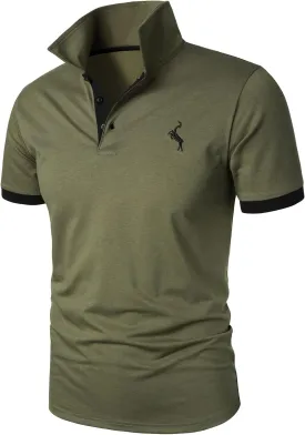 HOOD CREW Men??s Classic Polo Shirt Short Sleeve Shirts Lightweight Casual Tops