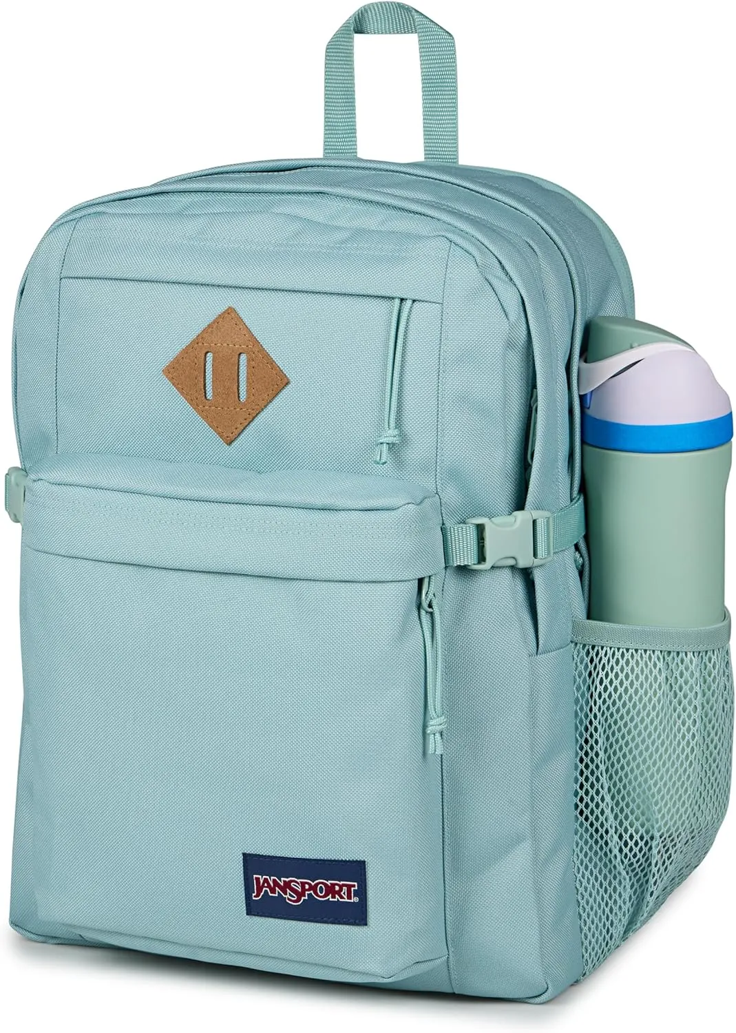 JanSport Main Campus Backpack - Travel or Work Backpack with 15-Inch Laptop Sleeve and Dual Water Bottle Pockets, Faded Sage