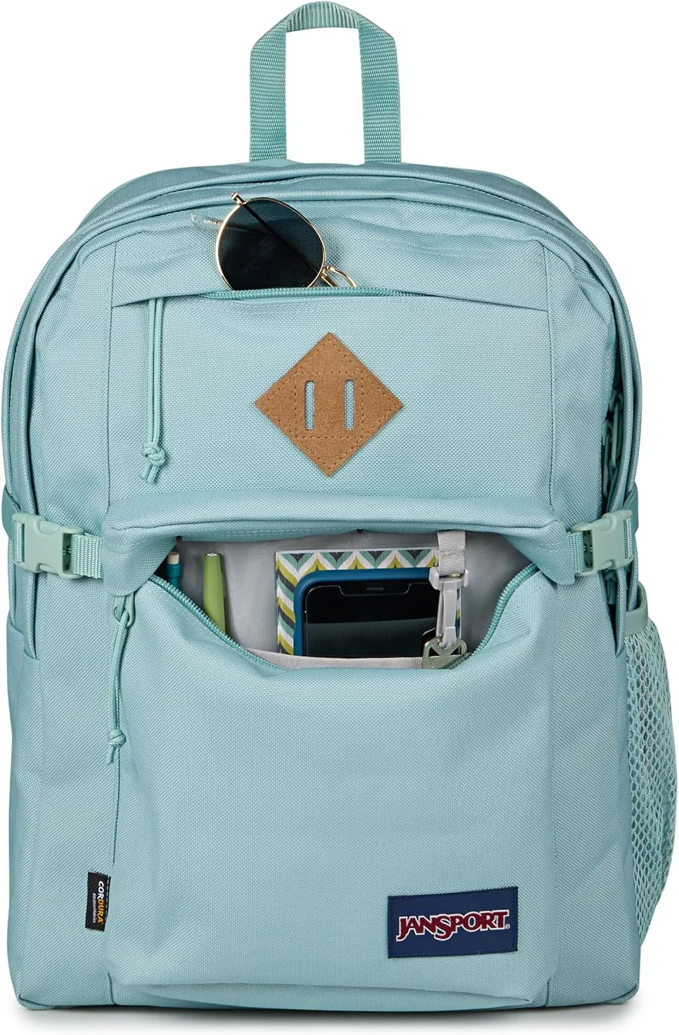 JanSport Main Campus Backpack - Travel or Work Backpack with 15-Inch Laptop Sleeve and Dual Water Bottle Pockets, Faded Sage