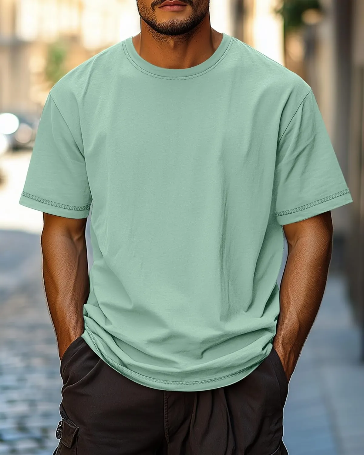 Neer 3 Pack Big and Tall Shirts for Men L-5XL, Oversized Cotton Crewneck Tops Loose Casual Large T-Shirts Summer Basic Tee