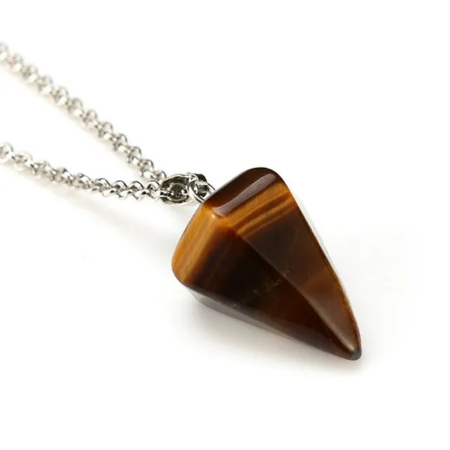 New Natural stone Quartz stone pendant Chain necklace Women Statement Fashion Jewelry  Free shipping