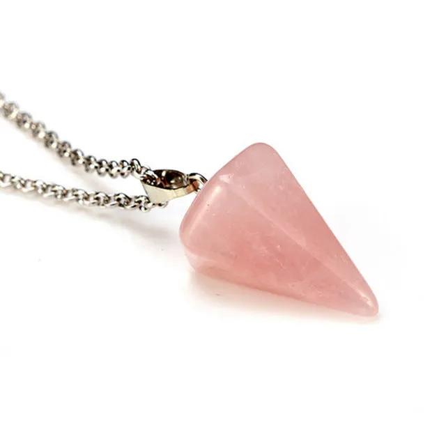 New Natural stone Quartz stone pendant Chain necklace Women Statement Fashion Jewelry  Free shipping