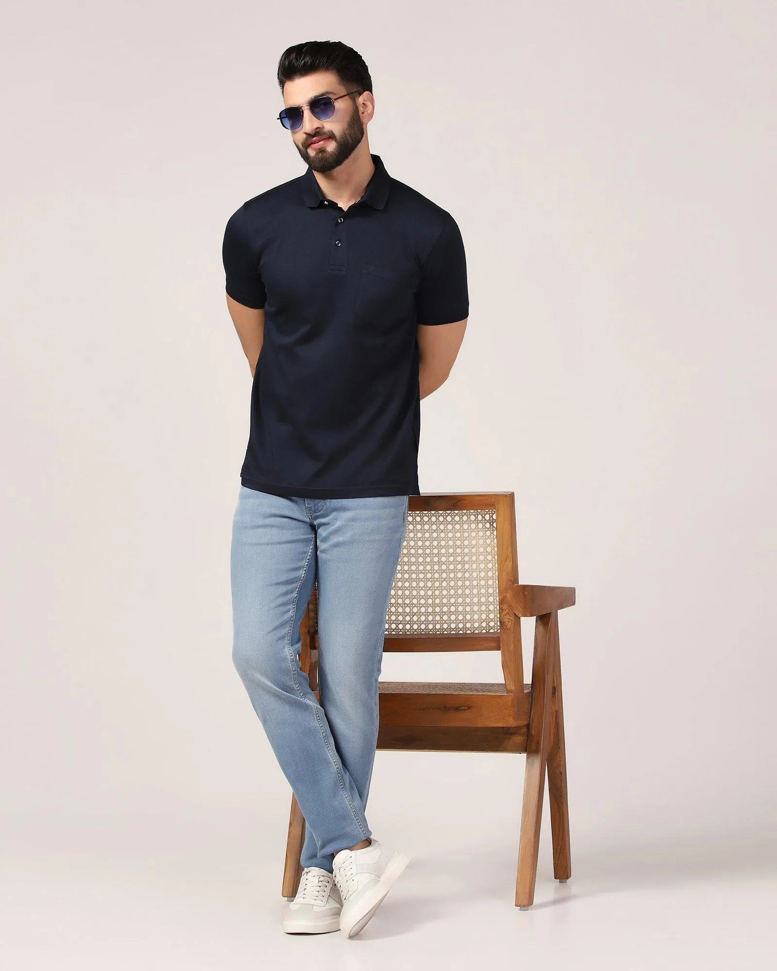 Slim Comfort Buff Fit Indigo Textured Jeans - Cruz