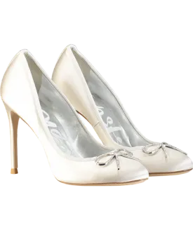 Sophia Webster White "Wifey for Lifey" Pirouette Bridal Heels UK 7 EU 40 👠