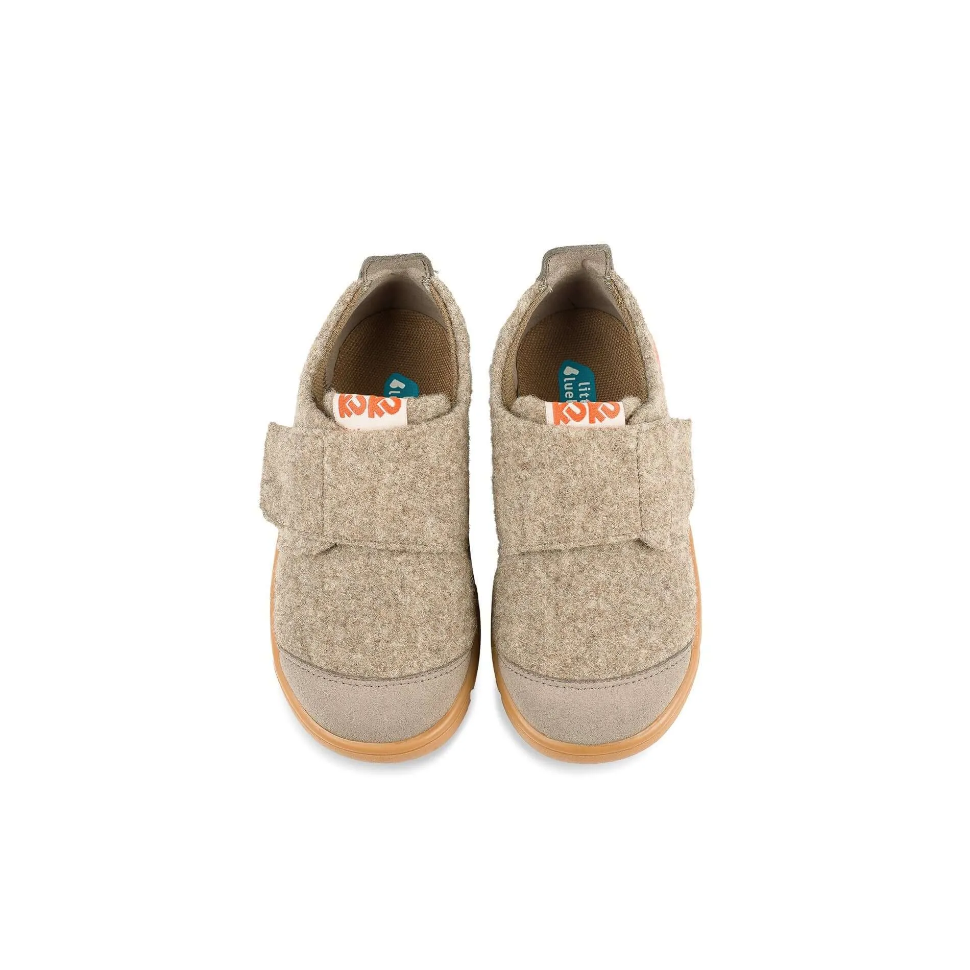 Warm Soul Wool Fleece Soft Sole Anti-slip Kids Khaki Indoor School Shoes