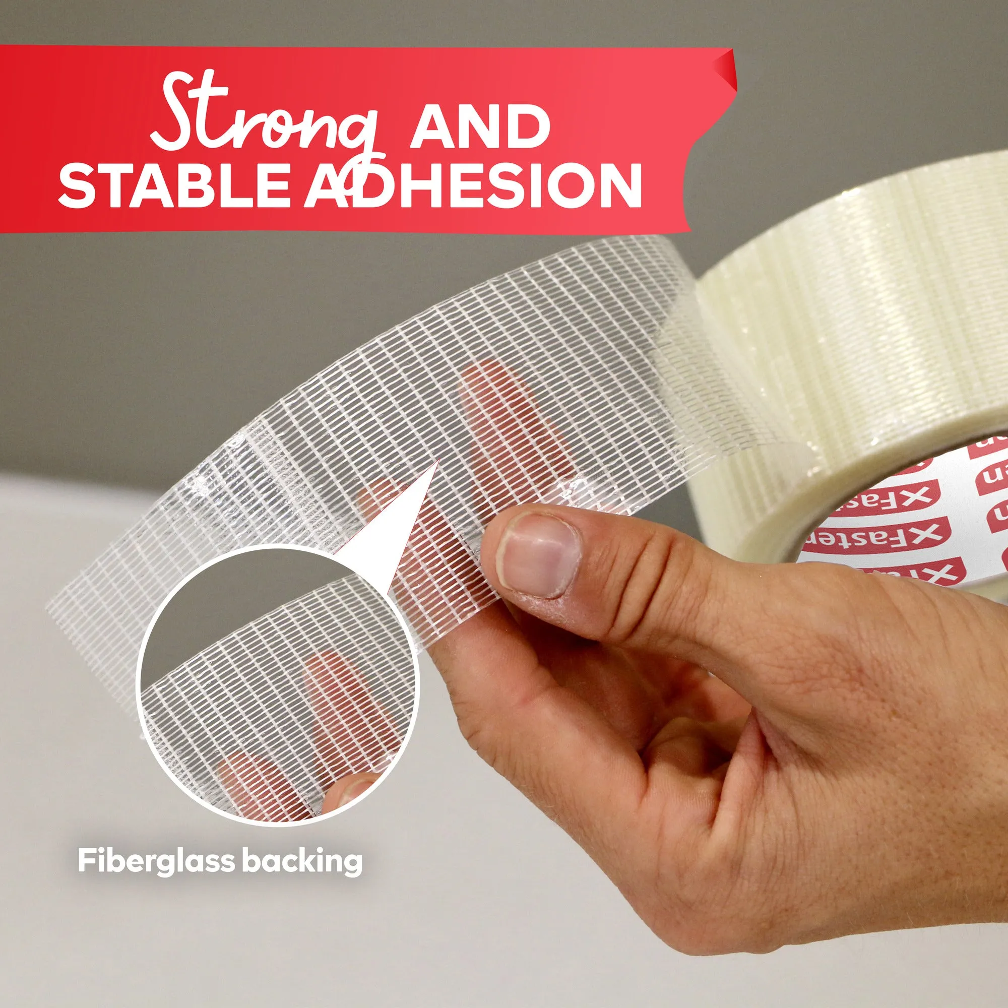 XFasten Duct Tape, Transparent, 2 Inches x 30 Yards (3-Pack)